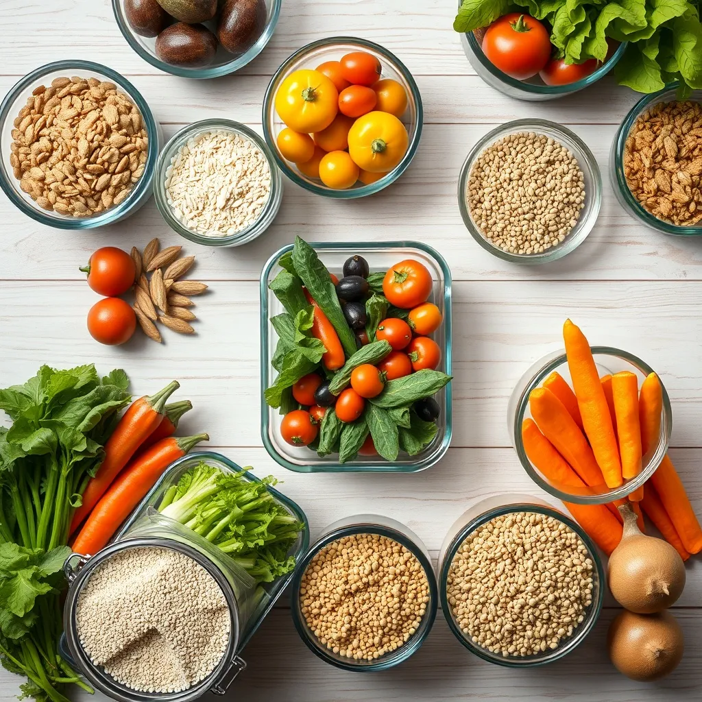 A high-quality top-down photo of organized fresh vegetables